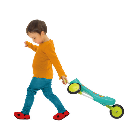 Load image into Gallery viewer, The bugs scuttlebug xl splodge loopfiets met 3 wielen junior turquoise groen