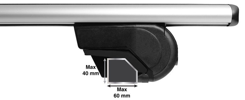Load image into Gallery viewer, dakdragerset Fly Bar 100 kg 124 cm aluminium zilver