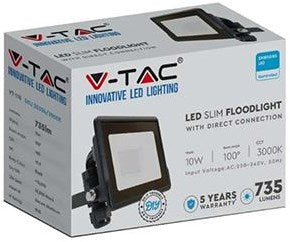 Load image into Gallery viewer, V-tac led bouwlamp 10w 6500k zwart + kabelinvoer - 9332105