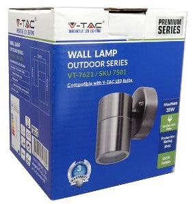 Load image into Gallery viewer, V-tac wandlamp rvs | 1xgu10 | ip44 | 8,5 cm hoog - 5086000