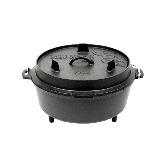 Load image into Gallery viewer, Valhal Dutch Oven Braadpan Gietijzer zonder pootjes 8 L
