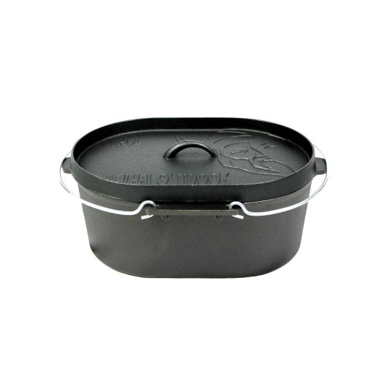 Load image into Gallery viewer, Valhal Dutch Oven Braadpan Gietijzer met deksel Ovaal 9 L