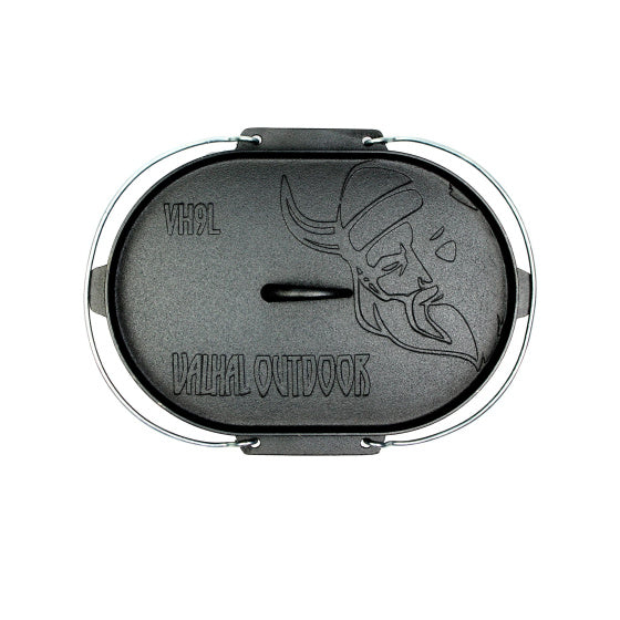 Load image into Gallery viewer, Valhal Dutch Oven Braadpan Gietijzer met deksel Ovaal 9 L