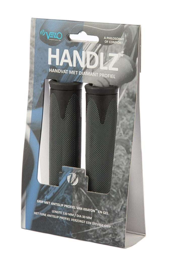 Load image into Gallery viewer, Velo Handvat kraton gel.zwart grijs 2x130 op kaart
