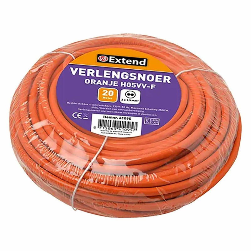 Chargez l'image dans la visionneuse de la galerie, Verlengsnoer 20m ongeaard 2x1,5mm h05vv oranje