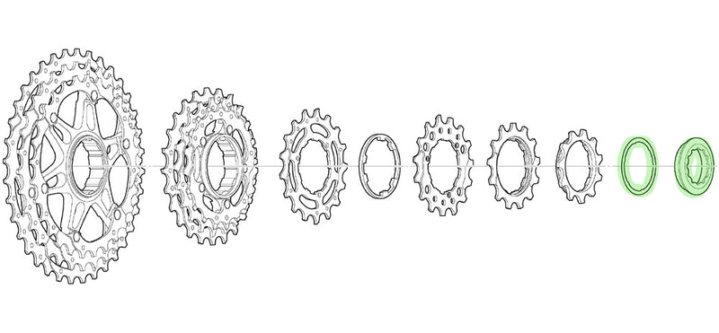 Laden Sie das Bild in Galerie -Viewer, Shimano lock ring with spacer for cs-m771-10