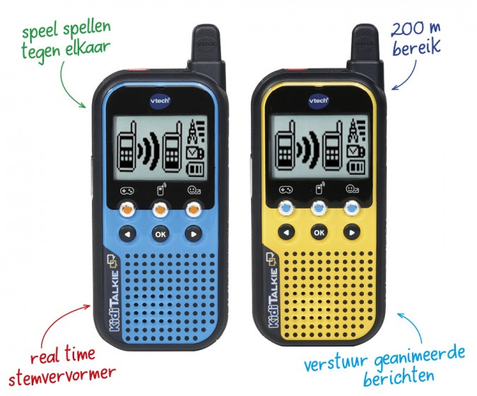 Load image into Gallery viewer, Vtech Walkie talkie KidiTalkie 27,9 cm blauw geel 2 stuks