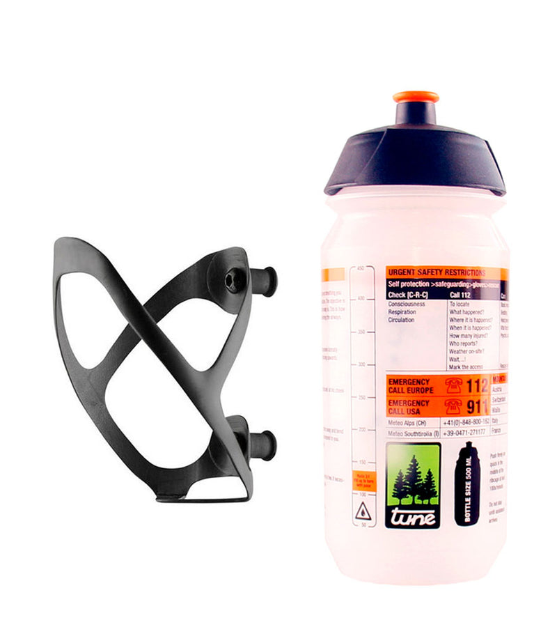 Load image into Gallery viewer, Tune bottle cage wasserträger 2.0 carbon + bottle 500ml
