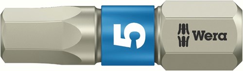 Load image into Gallery viewer, Wera 3840 1 ts bits zeskant, rvs, hex-plus, 6.0 x 25 mm - 1 stuk(s) - 05071076001
