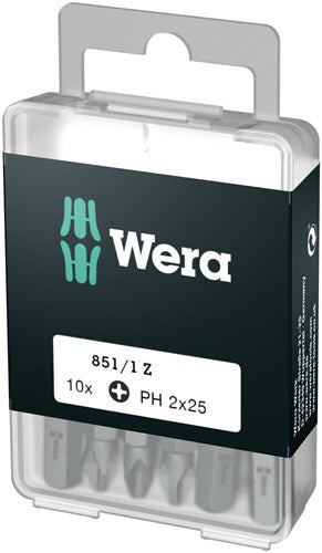 Load image into Gallery viewer, Wera 851 1 z bits phillips, ph 2 x 25 mm (10 bits pro box) - 1 stuk(s) - 05072401001