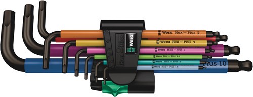 Afbeelding laden in galerijviewer, Wera 950 spkl 9 sm n multicolour stiftsleutelset, metrisch, blacklaser, 9 -delig - 1 stuk(s) - 05073593001