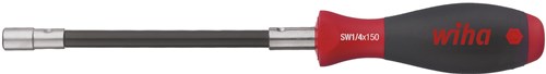 Laden Sie das Bild in Galerie -Viewer, Wiha 38614 schroevendraaier met bithouder softfinish klemming met borgring flexibele schacht, 1 4 150 mm - 01479