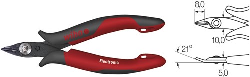 ギャラリービューアに画像をロードする, Wiha zijkniptang electronic smalle, spitse kop en draadklemveer zonder facet | 126mm 5 - 26813 - 26813