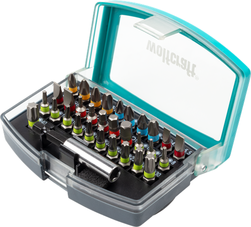 Load image into Gallery viewer, Wolfcraft bit-box | sleuf kruiskop | ph pz | torx® | inbus | 32-delig | 1 set - 2975000