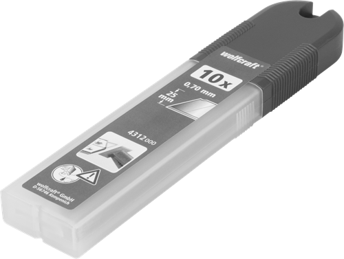 Load image into Gallery viewer, Wolfcraft professionele afbreekmessen | 0,7 x 25mm | 10 stuks - 4312000