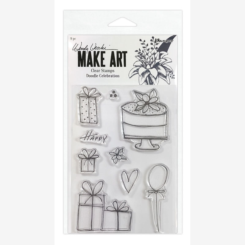 Load image into Gallery viewer, Ranger ink ranger • wendy vecchi make art clear stamp set doodle celebration