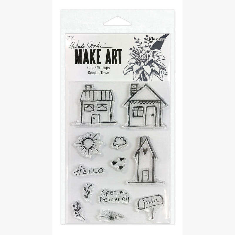 Load image into Gallery viewer, Ranger ink ranger • wendy vecchi make art clear stamp set doodle town