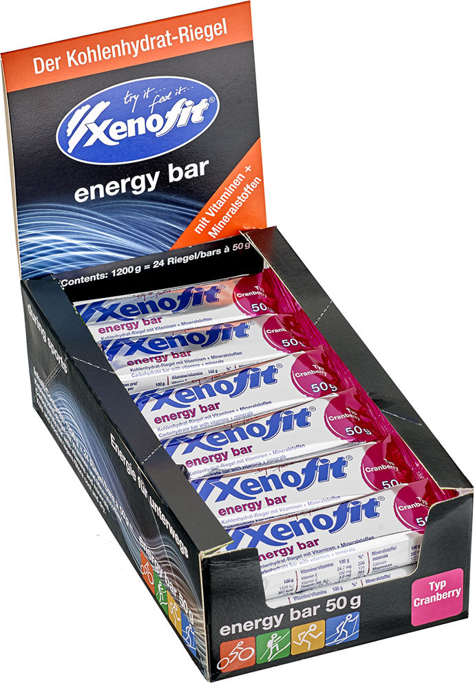 Load image into Gallery viewer, Xenofit energy bar 24x50g box