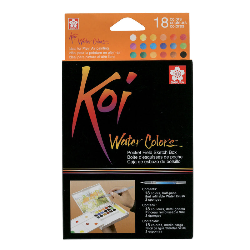 Load image into Gallery viewer, Sakura • koi aquarel sketchbox 18 + brush