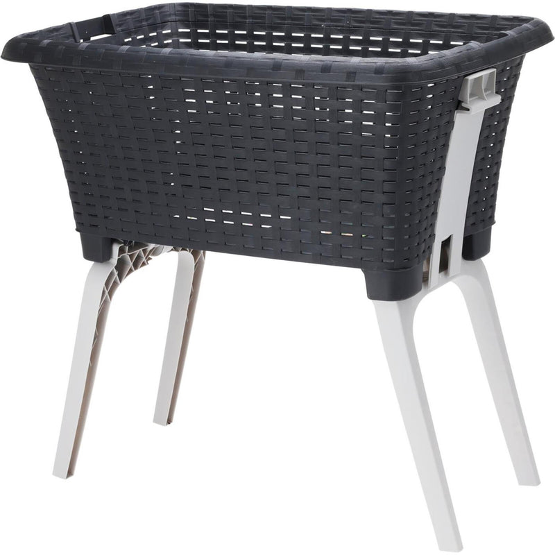 Laden Sie das Bild in Galerie -Viewer, Excellent houseware wasmand met poten 60x40x60cm antraciet