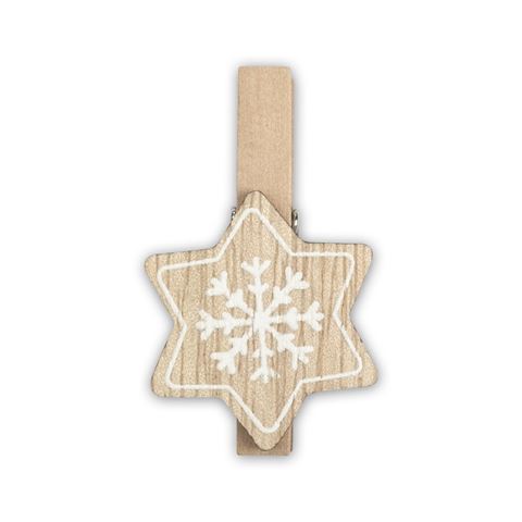 Load image into Gallery viewer, Zep Kerst Kit Wood Clips Brown LK39B 8 Stuks