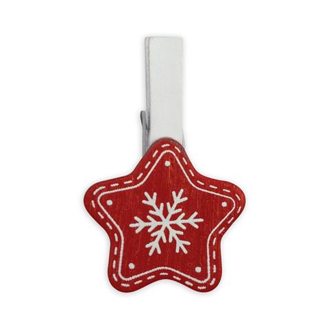 Load image into Gallery viewer, Zep Kerst Kit Wood Clips Red LK38R 8 Stuks