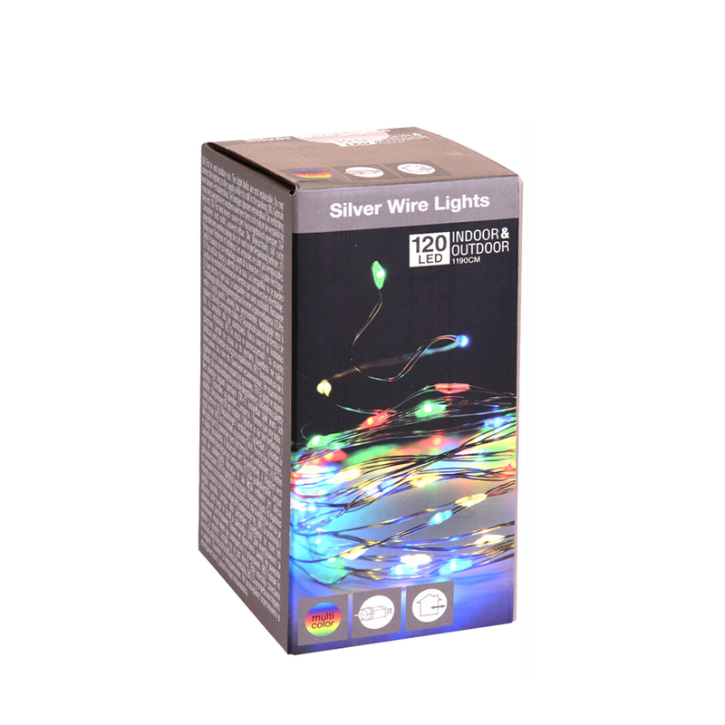Laden Sie das Bild in Galerie -Viewer, Zilverdraad led multicolor 120 leds 1190cm