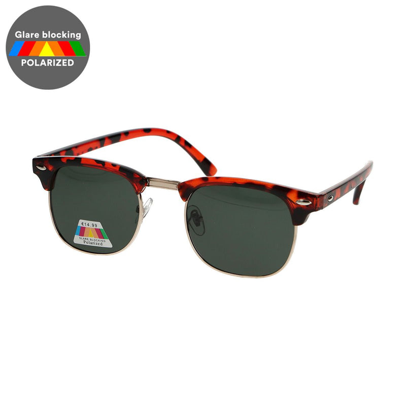 Load image into Gallery viewer, Spectrum polarized zonnebril club vierkant havana goud groen unisex