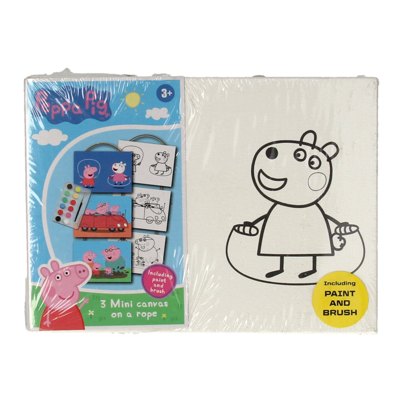 Cargue la imagen en el visor de la galería, Peppa Pig 3 Mini Canvas (met penseel en verf)