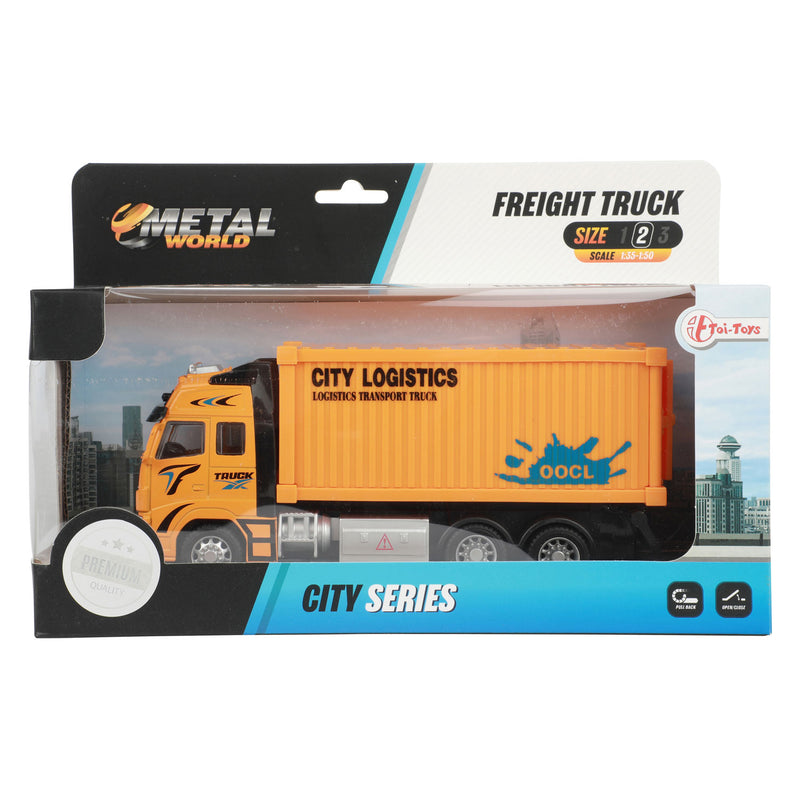 Load image into Gallery viewer, Toi-Toys Metal Pull-back Container Vrachtwagen 1:38