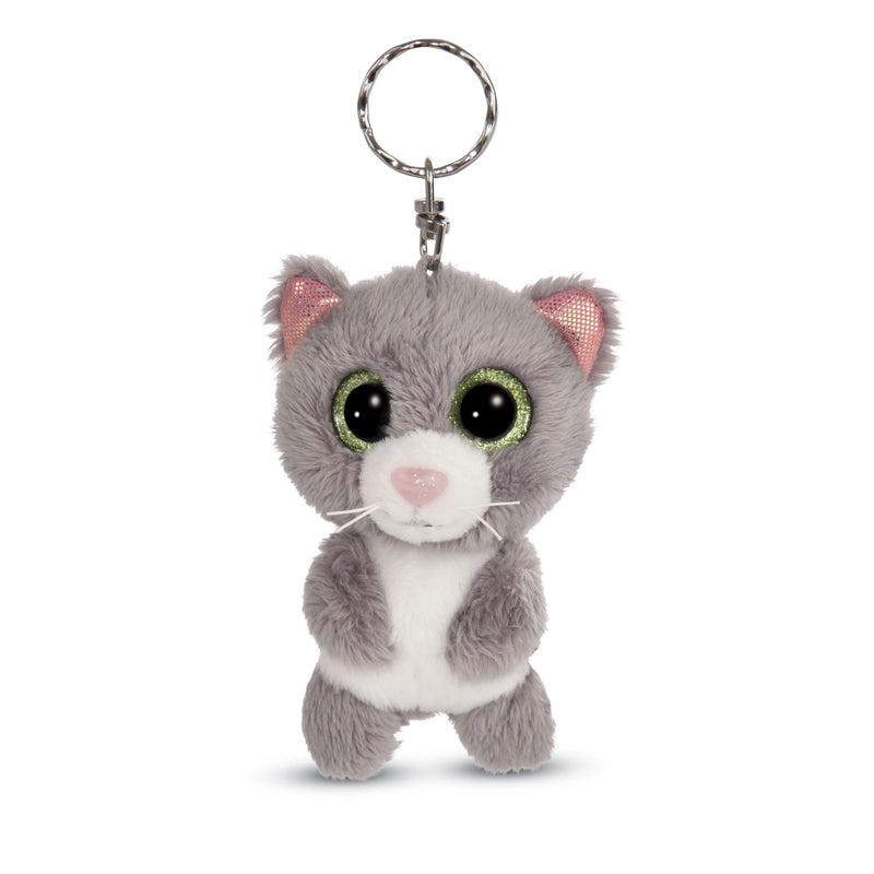 Load image into Gallery viewer, Nici Glubschis Pluchen Sleutelhanger Kat Grijs Felinja, 9cm