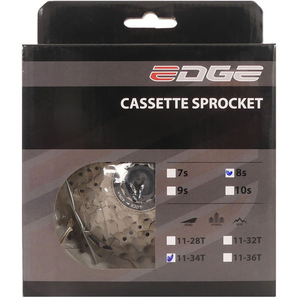 Cassette 8 speed Edge CS-M5008 11-34T - zilver