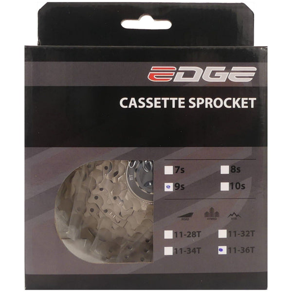 Cassette 9 speed Edge CS-M5009 11-36T - zilver