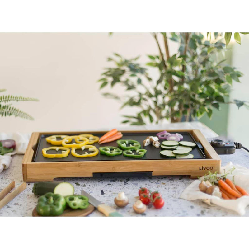 Load image into Gallery viewer, Livoo Livoo Grill 2200 W 58x30x6 cm bamboe houtkleurig