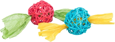 Load image into Gallery viewer, Trixie Set rotan ballen met papieren lint assorti