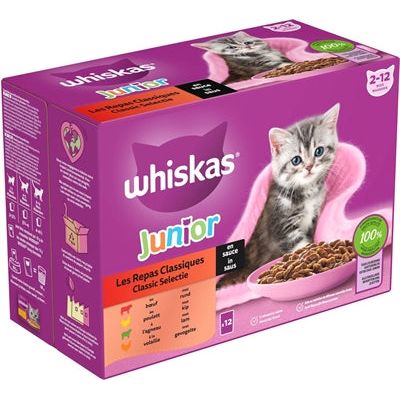 Load image into Gallery viewer, Whiskas Multipack pouch junior selectie vlees in saus