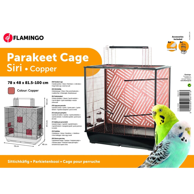 Load image into Gallery viewer, FLAMINGO FLAMINGO Grasparkietenkooi Siri 78x48x81,5-100 cm koperkleurig
