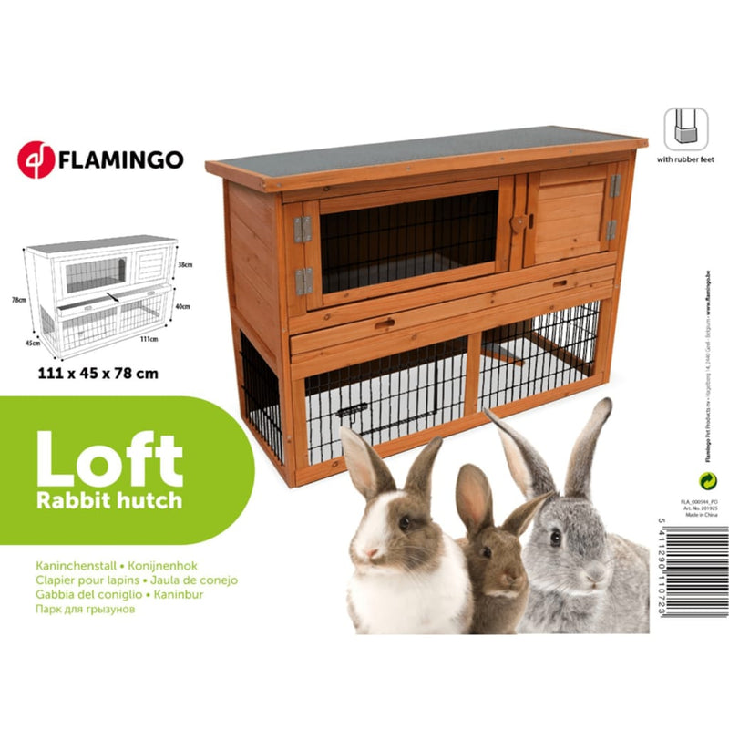 Load image into Gallery viewer, FLAMINGO FLAMINGO Konijnenhok Loft 111x45x78 cm bruin