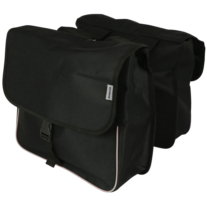 Load image into Gallery viewer, Edge Dubbele fietstas Basic Shopper 32 liter 32 x 38 x 13cm (2x) zwart