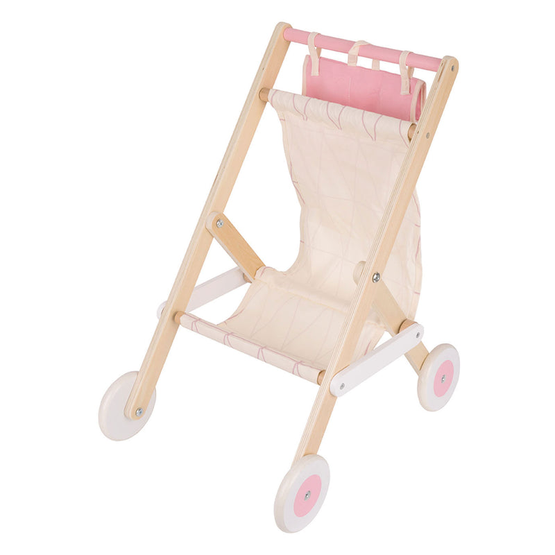 Load image into Gallery viewer, Classic World World Houten Poppenbuggy Wit Roze