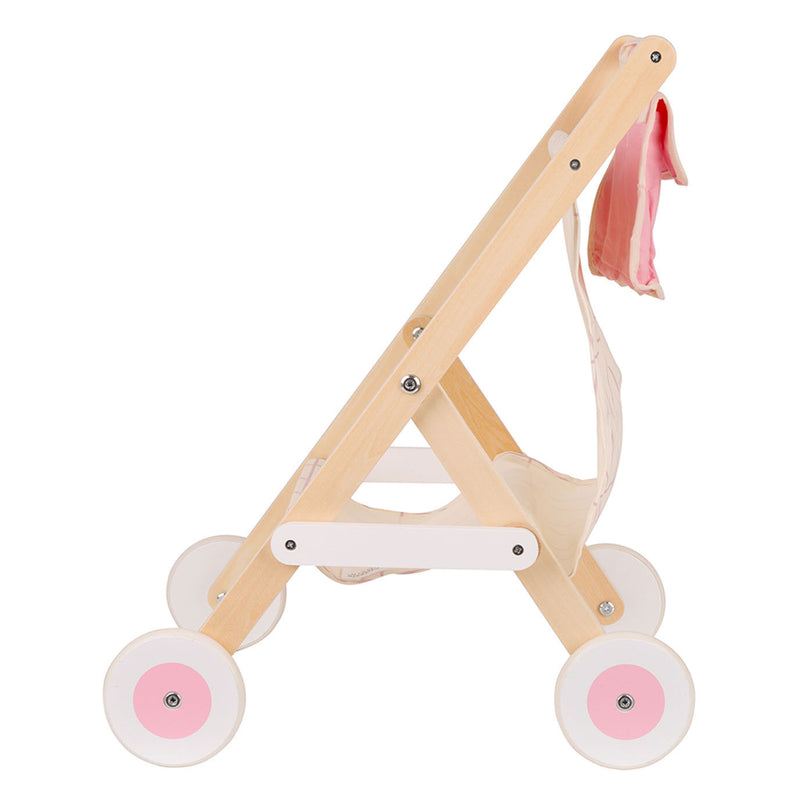 Load image into Gallery viewer, Classic World World Houten Poppenbuggy Wit Roze