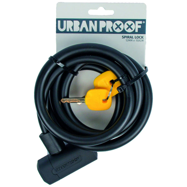 UrbanProof spiraalkabelslot 12mm 150cm zwart