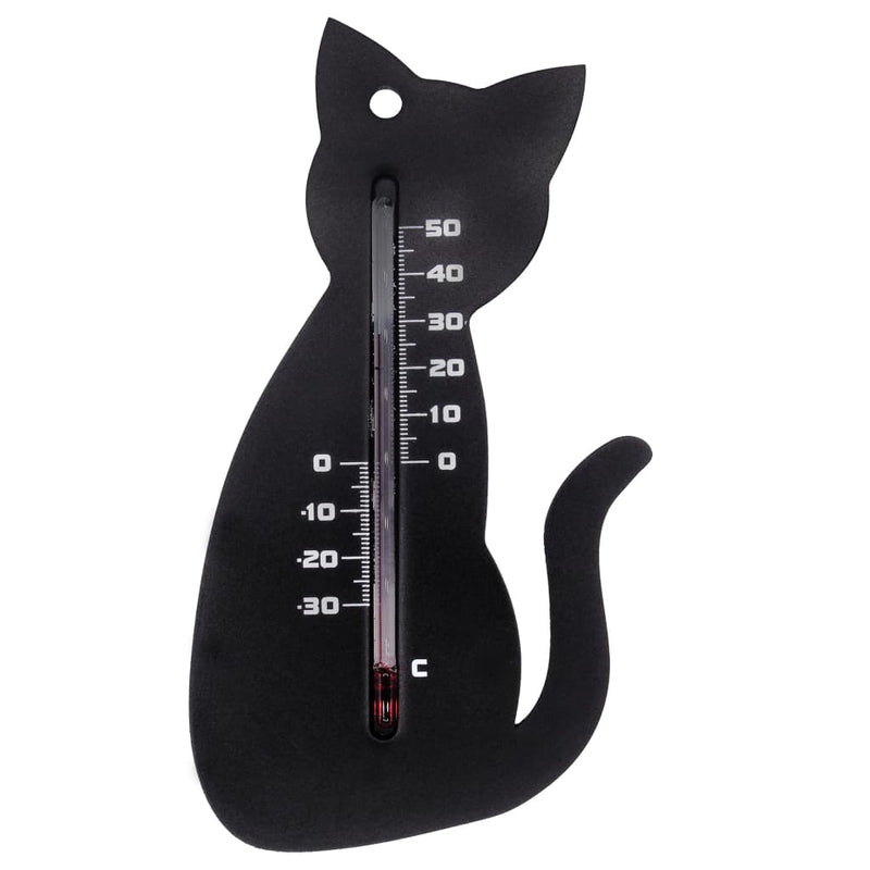 Load image into Gallery viewer, Nature Nature Wandthermometer kat zwart