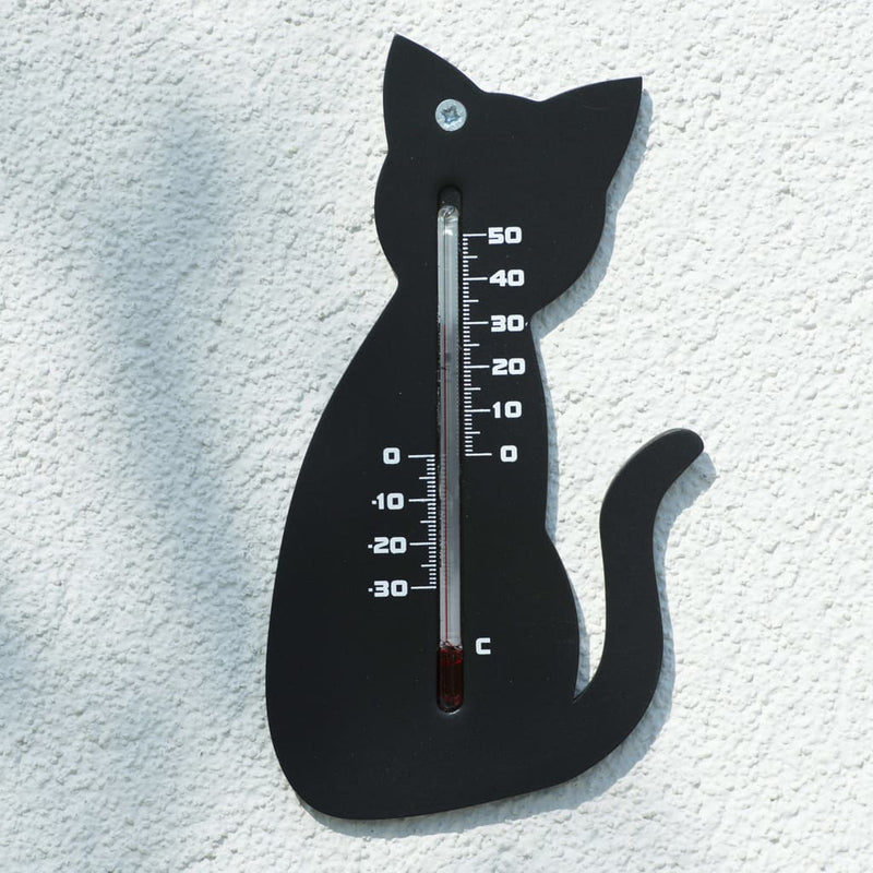 Load image into Gallery viewer, Nature Nature Wandthermometer kat zwart