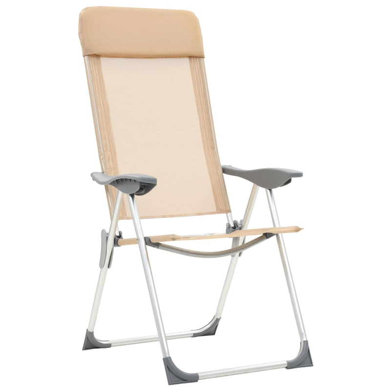 Load image into Gallery viewer, VidaXL Campingstoelen 2 st inklapbaar aluminium crèmewit