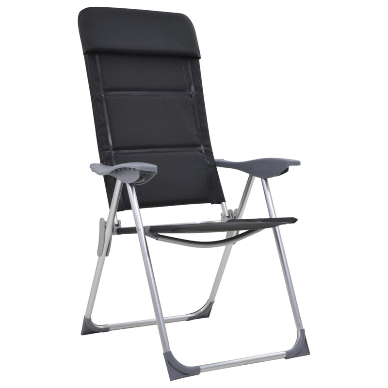 Load image into Gallery viewer, VidaXL Campingstoelen 58x69x111 cm aluminium zwart 2 st