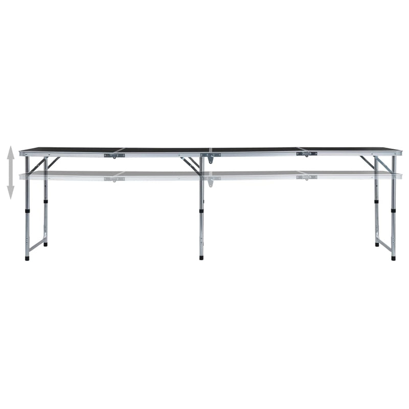 Load image into Gallery viewer, VidaXL Campingtafel inklapbaar 240x60 cm aluminium grijs