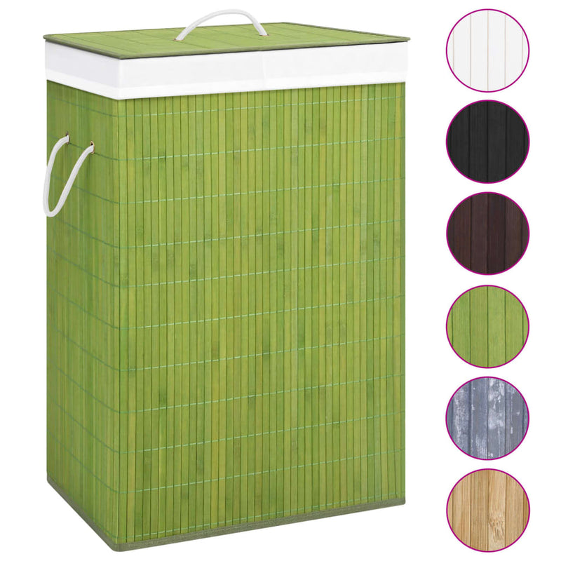 Load image into Gallery viewer, VidaXL Wasmand met 2 vakken 72 L bamboe groen