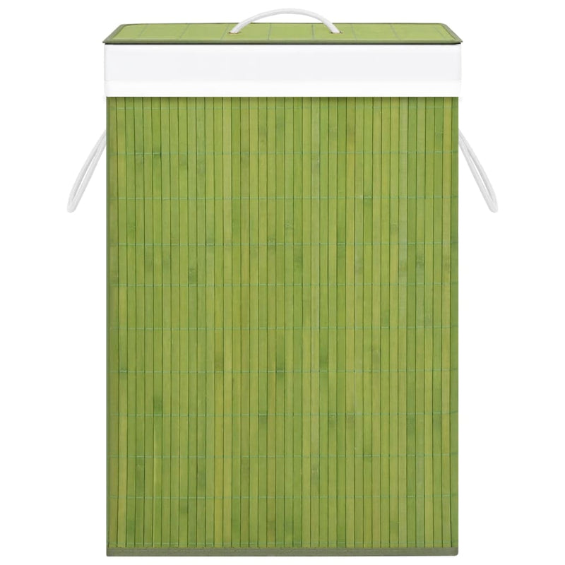 Load image into Gallery viewer, VidaXL Wasmand met 2 vakken 72 L bamboe groen