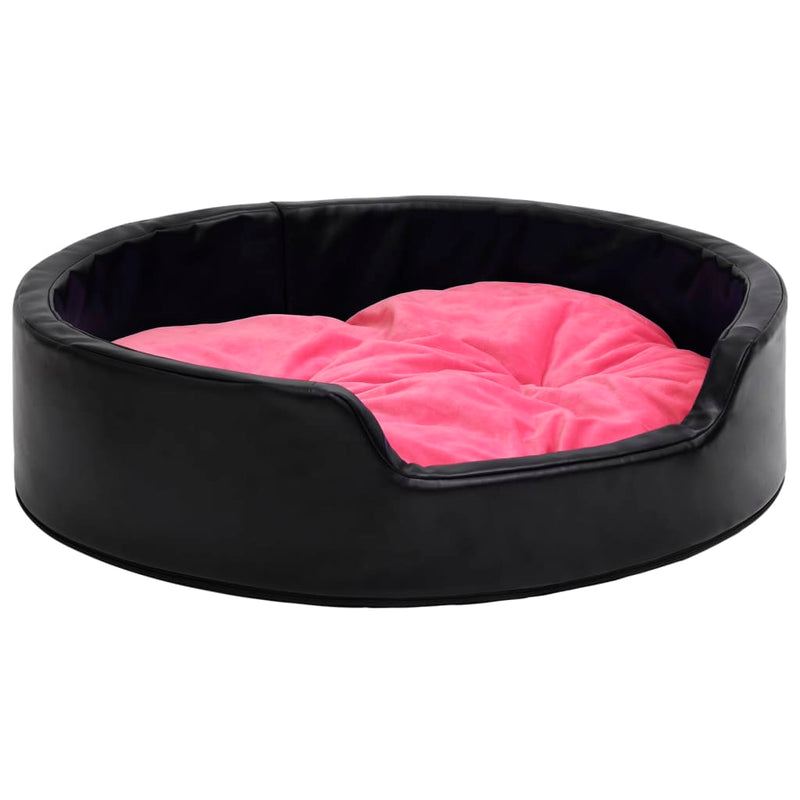 Load image into Gallery viewer, VidaXL Hondenmand 99x89x21 cm pluche en kunstleer zwart en roze
